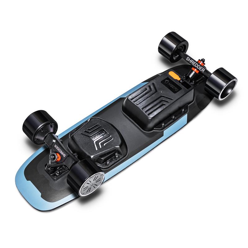 Meepo Mini 2 Underdeck View of Wheels, ESC, Battery Enclosure - Our Best Selling Shortboard
